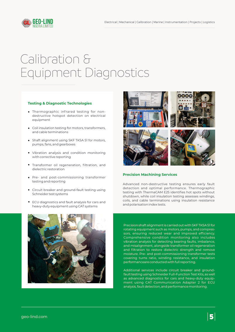 Geo-Lind Nigeria brochure inside feature