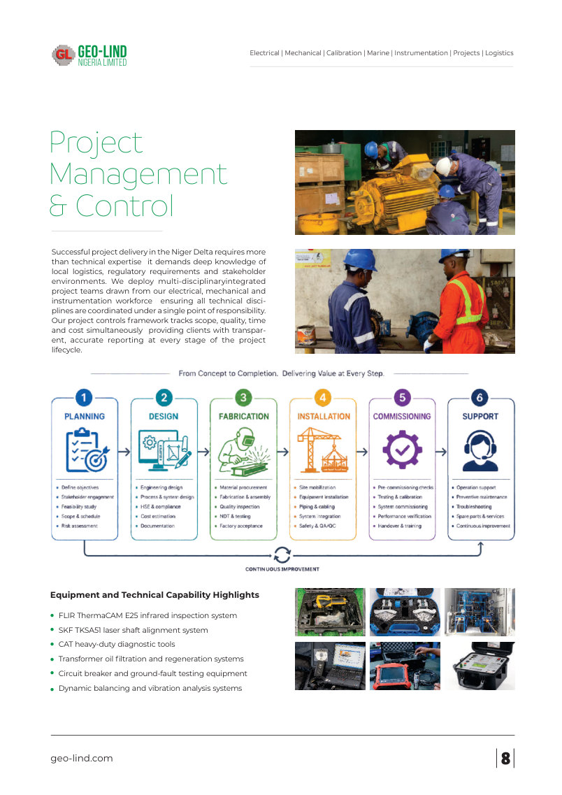 Geo-Lind Nigeria brochure inside feature