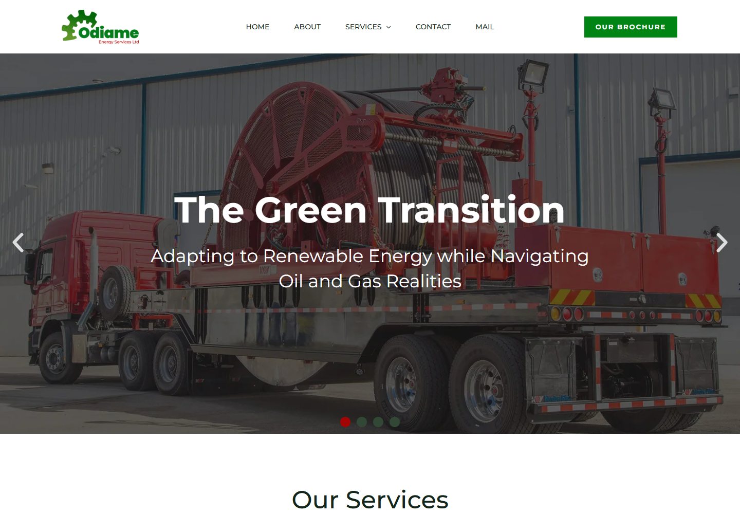 Odiame Energy website screenshot